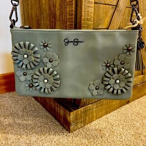 Jessica Simpson Natalia Clutch Crossbody Purse in Sage NWT